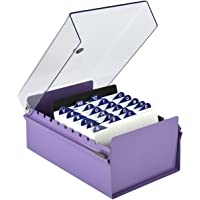 Acrimet Fichero Tarjetero Organizador de Escritorio con Divisor y Indice A-Z incluso (Base de Metal Resistente Color…